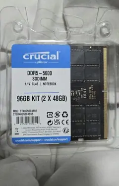 DDR5 5600 SODIMM Crucial 96gb 2x48gb