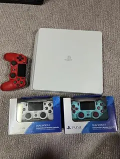 ホワイト PS4 CUH-2100A本体のみ+ 3つのコントローラー