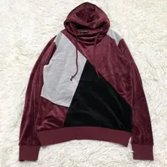 良品✨タカキュー ベロアパーカー メンズS クレイジーパターン プルオーバー