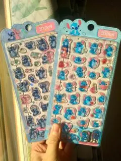 スティッチ　ディズニー　ボンボンドロップシール2枚セット