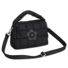 〈美品〉MARY QUANT マットサテンキルトデイジー 2WAY ワンハンドル