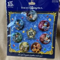 ディズニーシー 15周年 缶バッジセット(ピンバッジ付)