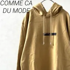 COMME CA DU MODE パーカー ロゴプリント サイドスリット 裏起毛
