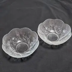 花柄 ガラスボウル デザートカップ 2客セット 昭和レトロのサムネイル