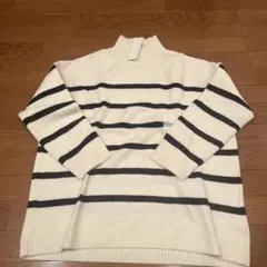 GU オフホワイト パフィータッチオーバーサイズセーター