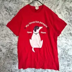 ギルダン Tシャツ 半袖 S 赤 綿 カジュアル デイリー お出かけ 犬