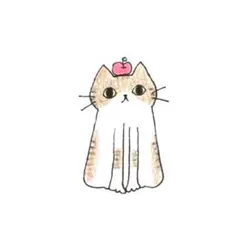 【1141】【キジトラ白猫の絵】オリジナル手描きアナログイラスト原画自作アート