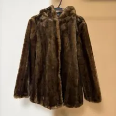 ZARA♡フェイクファーコート　ブラウンコートのサムネイル