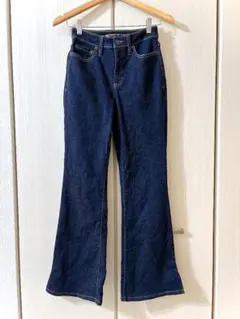 美品 ハイライズ ハイウェスト フレア ブーツカット デニムパンツ(S)