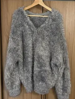 RANAN ラメ2wayシャギーニットカーディガンLLサイズ