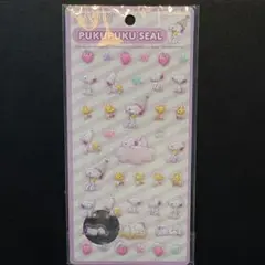 【まとめ買いで値引き】スヌーピーぷくぷくシール　ピーナッツ　パープル