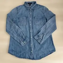 Forever21 タンガリー　デニムシャツ　L