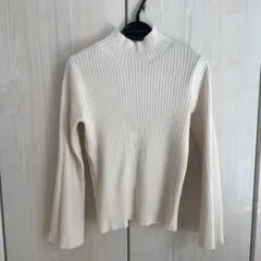 高山直子さんコラボ EiiSアイボリー リブ編み ハイネック 長袖