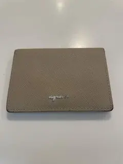 agnes b. ベージュ 二つ折りパスケース