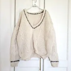 handmade * ハンドメイド Vネック ニット
