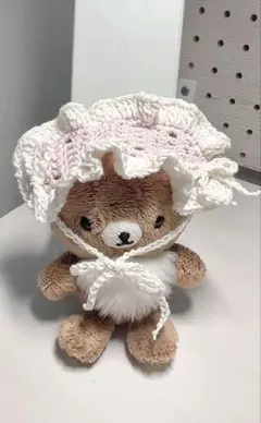 ぬい用ヘッドドレス ピンク×白