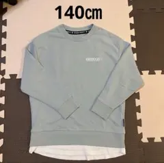 OUTDOOR 140㎝ レイヤード風裏毛スウェットトレーナー バックプリント