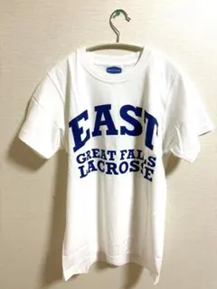 MOVIEEM カレッジロゴ Tシャツ 白 ブルー 半袖