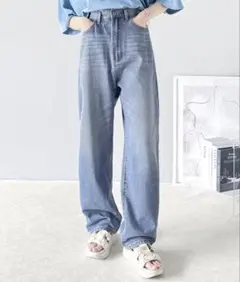 ゆったりハイウエストワイドストレートオーバーサイズデニムclassicalelfのサムネイル