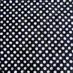 ネイビーにホワイトのドット　キルティング生地