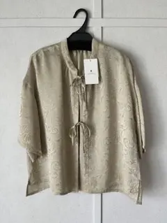 green label relaxing メッシュ ジャガード シャツ ベージュ