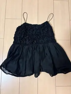 Ray BEAMS シャーリングキャミソール ブラックのサムネイル