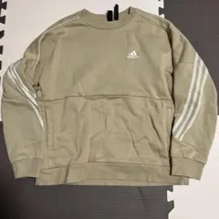 adidas ベージュ トレーナー THREE STRIPES