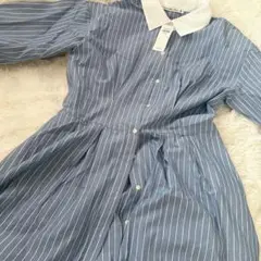 Abercrombie & Fitch ブルー ストライプ シャツワンピースのサムネイル