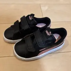 PUMA ブラック/ピンク スニーカー ベルクロ　15センチ