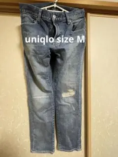 uniqlo ダメージ加工ライトブルーストレートデニム31インチ