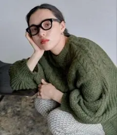 SELECT MOCA ヘリンボーンドルマンオーバーニット