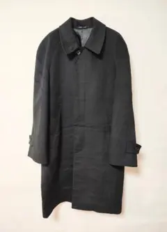 ヴィンテージ　カシミヤ100% 　ステンカラーコート　ブラック　80s 90s