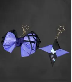 胡蝶しのぶ　リボンと忍者スターのキーチェーンセット