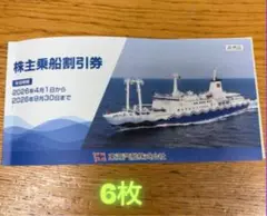 株主乗船割引券 6枚セットのサムネイル