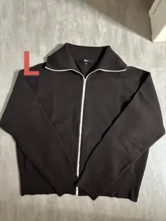 【完売品】ユニクロC ミラノリブフルジップカーディガン ダークブラウン L