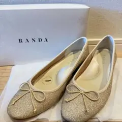 RANDA ゴールド　金　バレーシューズ　ローヒール　23.5 ブライダル