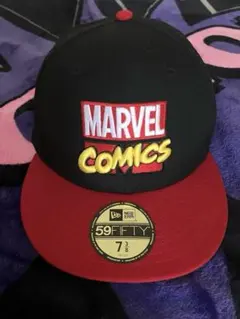 【美品】MARVEL 59FIFTY キャップ 黒 赤 7 3/8のサムネイル