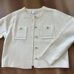 ミラノリブ金ボタンニットカーディガン