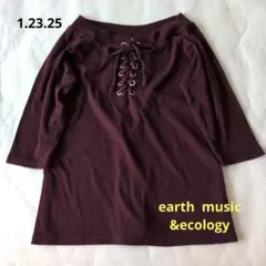 【earthmusic&ecology】М　ボルトー系色合い　カットソートップス