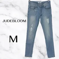 美品✨【JUDEBLOOM】ダメージスキニージーンズ　ストレッチ　ライトブルー