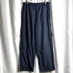 00s NIKE ナイロン トラック パンツ L ネイビー ワイド テック
