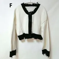 PAGEBOY フリンジ ダメージ加工 カーディガン ショート丈 長袖のサムネイル