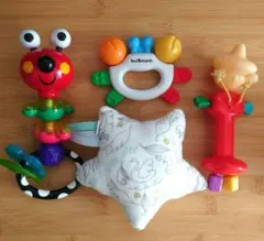 0歳から遊べるおもちゃ ベビートイ 4点まとめ売り 歯固め ガラガラ ラトル