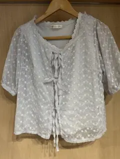 MAJESTIC LEGON 刺繍入り半袖ブラウス