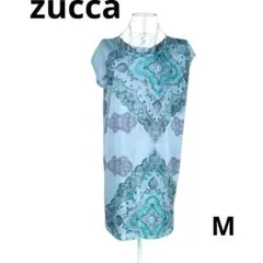 ★zucca 美品 ズッカ 総柄 半袖チュニック M ポリエステル 洗える 夏のサムネイル