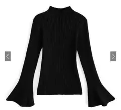 GRL グレイル ハイネックベルスリーブリブニットトップス[k9064b]