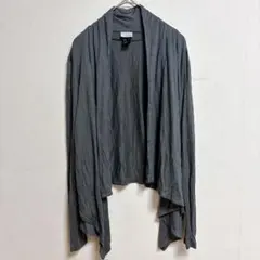 【H&M】テロ感素材 薄手ロングカーディガン S チャコールグレー 羽織り