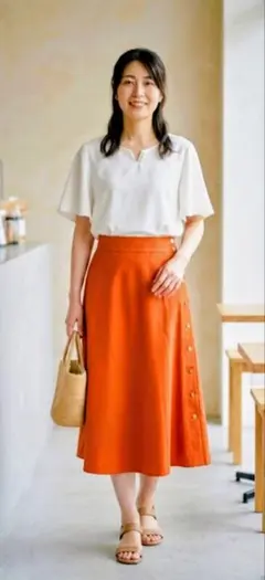 【新品】Ketty Cherie 2WAY フレアスカート オレンジ　セット売りのサムネイル