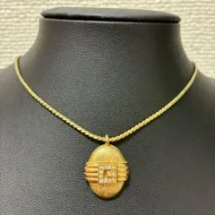 極美品 ジバンシー ネックレス Gロゴ スクエア ゴールド ストーン 刻印 