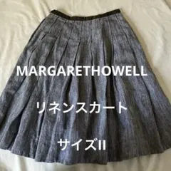 MARGARET HOWELL リネンフレアスカートサイズⅡ 膝丈 グレー系のサムネイル